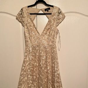 Lulus backless ivory midi dress bridal